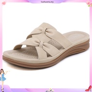 XES Ladies BSLCYS530 Plat Slide Wedge Sandals ( Beige/ Khaki )