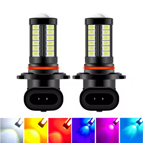 2PCS H11 H8 LED Car Fog Light Bulbs H9 HB3 9005 9006 H7 HB4 HB3 H16 8W 1500Lm 6000K White 3000K Yell