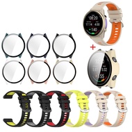 For Garmin Forerunner 970  Two Color Silicone Strap PC Full Coverage Protective Case HD Glass Frame
