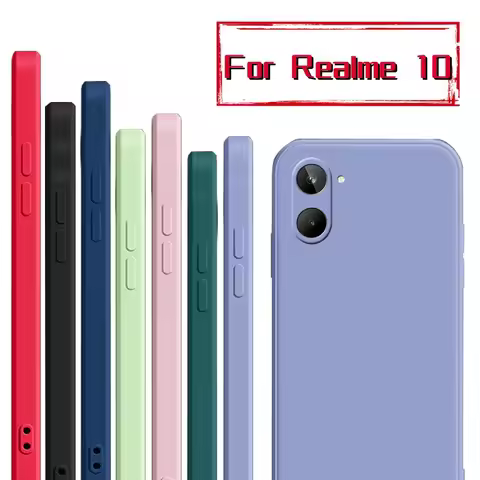 For Realme 10 Pro Case Cover Realme 9 10 Pro Plus Shockproof Bumper Soft Liquid Silicone Full Phone 