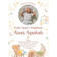 Video Kad Jemputan Majlis Aqiqah  & Birthday | Video Invitation Digital Card | IG & FB post | Music 