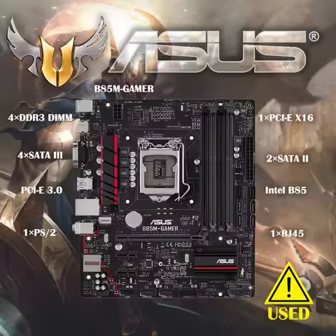 Asus B85M-GAMER Original Desktop Motherboard B85 Socket LGA 1150 i7 i5 i3 DDR3 32G SATA3 USB3.0 Micr