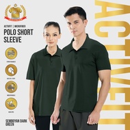 TSHIRT PLAIN MICROFIBER POLO COLAR T-SHIRT BAJU KOSONG JERSEY WOMEN MEN SEMBOYAN DARK GREEN