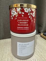 (NEW)Bath & Body Works 香薰蠟燭Japanese Cherry Blossom Candle & White Barn Candle