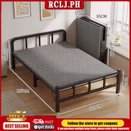 Black Folding Bed Foldable Bed Metal Folding Bed Double/Single Bed Frame Single Bed Durable Quality Save Space For Dormitory Rooms Folding Bed