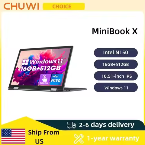 CHUWI Touch Screen Laptop MiniBook X 2-in-1 Laptop Intel N150 512GB ROM 16GB LPDDR5 10.51" 2K FHD IP