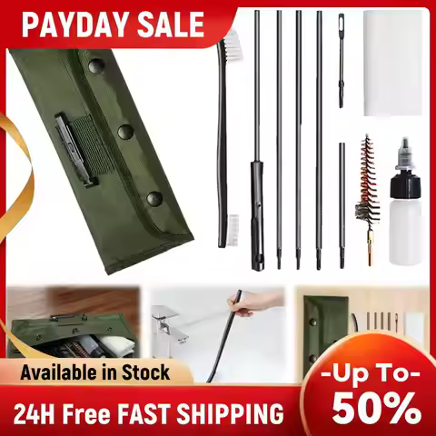 12pcs/Set Gun Barrel Cleaning Kit with Pouch Pistol Handguns Rod Cleaner Brush Tools Brushes Set for