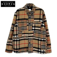 Burberry棕色Nova格紋羊毛Caterham Block襯衫，M碼 [二手]