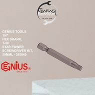 MATA Genius Tools 1/4" Star Screwdriver Bit T40 50mm Star Screwdriver Bit