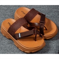 (9024-0061) Sandal Jepit Jelly Wanita Slip Jempol Silang Gesper Ban Motif Anyam Sol Tebal Super Empu