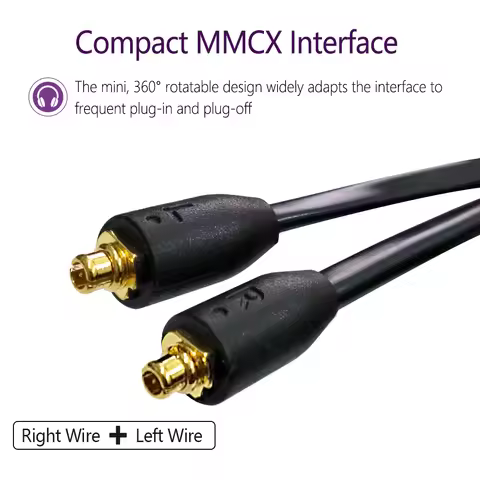 MMCX Replacement Earphone Audio Extension Cable for Shure SE215 SE425 SE535 SE846 UE900 Headset wire