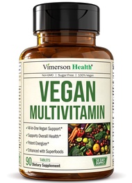 Vegan Multivitamins for Women & Men - Multivitamin & Multimineral Supplements for Energy, Focus and 