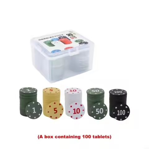 Pack of 100 Professional Casinos Poker Chip Playings Chip Value Tokens Cards Poker Chip Board Game C