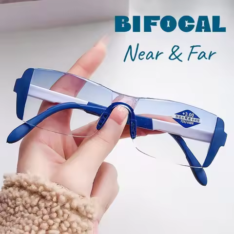 Progressive Bifocal Reading Glasses Women Men Vintage Retro Blue Light Blocking Presbyopia Unisex Tr