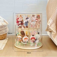 Labubu จี้กล่องแสดงโปร่งใส Hand-made หมุน cry baby ขาตั้งจอแสดงผล