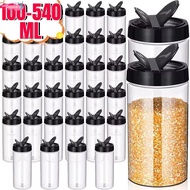 Transparent Spice Jars with Double Cover Reusable Seasoning Bottle Herbs Powders Salt Pepper Contain