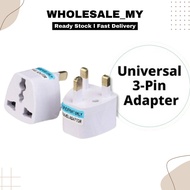 [Travel 3-Pin Adapter] Universal 3-Pin Adapter Plug Head UK 3 Pin Adapter Socket US/EU/AU to UK Plug Adapter