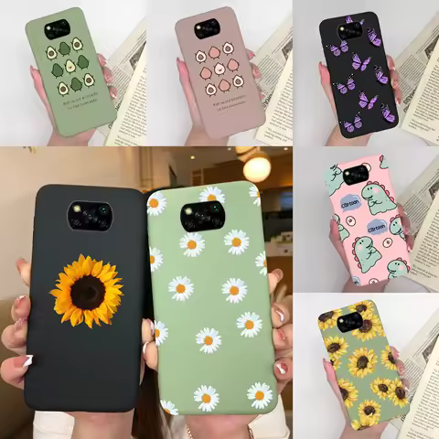 For POCO X3 Case For Xiaomi Poco X3 Pro Phone Case Flower Girl Heart Cute Back Cover For Xiaomi Poco