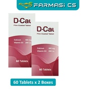 DCal (Calcium 500mg+Vitamin D3 200 i.u) 60s x 2 bottles (TWIN) EXP:02/2028 [ D cal Farmasi CS ]