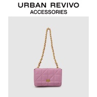 URBAN REVIVO อุปกรณ์เสริมสำหรับผู้หญิงใหม่อารมณ์เพชรใต้วงแขนกระเป๋า AW08TB2N2006 Lilac