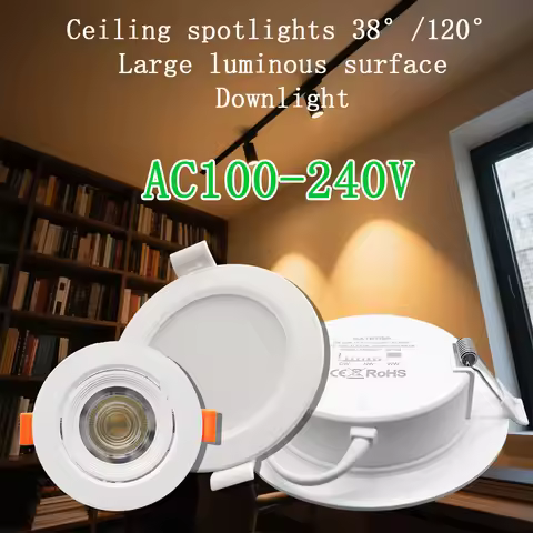 2-10pcs Recessed 3 Color Adjusted AC100-240V LED Ceiling Spot Downlight Dial Swich CCT 3000K/4000K/6