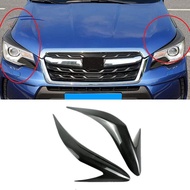 for Subaru Forester 2013-2018 Carbon Fiber Car Sticker Front Headlights Eyebrow Eyelid Trim Cover Ac