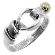 蒂芙尼 (Tiffany & Co.) 愛之結 (Love Knot) 9.5 碼復古戒指，18K 黃金和 925 銀材質，約 2.8 克。二手。