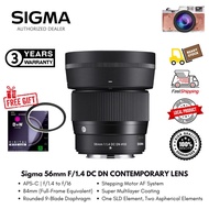 (SIGMA MALAYSIA) Sigma 56mm f/1.4 DC DN Contemporary Lens For Sony E ( 3 Year Warranty )