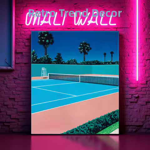 Vintage Japanese 80s Hiroshi Nagai Illustrations Vaporwave Beach Art Posters Canvas Painting Wall Pr