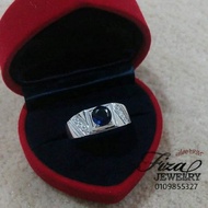 cincin lelaki silver permata biru, cincin permata biru silver 925, cincin lelaki batu biru perak925,
