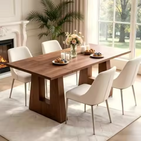 63" Dining Table for 4-6 People, Modern Kitchen Table
