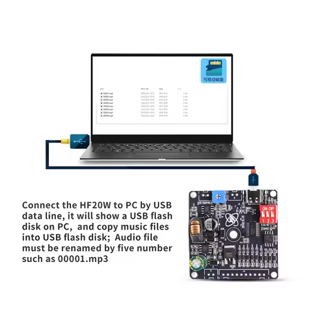 DC 12-85V Voice Playback Module MP3 Music Player one-to-one Segmented Trigger Audio Module Supports 