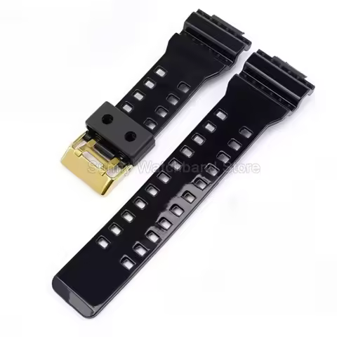 For Casio G-SHOCK GA300/400/700/710 16mm Black Silicone Watchband Matte Surface Soft Sweatproof Spec