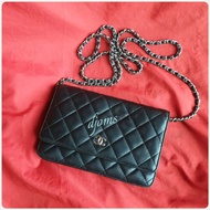 Chanel Long Wallet On Chain Lambskin Quilted Flap Sling Body Bag