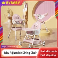 High Chair for Baby Foldable Dining feeding Baby High Chair Adjustable Height Removable Legs removab