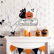 Haunted House Ghost Sign Black Cat Ghost Wall Hanging Decor for Home Haunted House Decor JS-024-MY