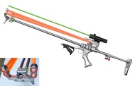 Slingshot Rifle set Slingshot Rifle 100cm Optical Axis Adjustable Pull Distance 0-99 cm with 4 Stran