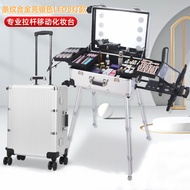 HY/🏮New Product21Inch with Light Large Capacity Bridal Makeup Artist Professional Makeup Universal Wheel Trolley Studio