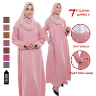 Basic Plain Women Muslim Robe /Jubah Muslimah, Murah, Labuh, Poket, Plus Size, Wudhu &amp; Nursing Friendly, YULIAQARIRA