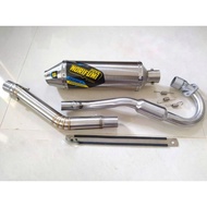 KLX 140 150 BL BF EXHAUST PIPE MUFFLER LOUD OPEN CREED RACING STAINLESS Powerbomb KLX140 KLX150