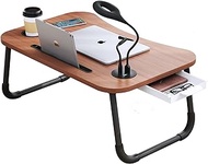 Highger Lap desks for Laptop and Writing with Light and Fan,Bed Table Lap Bed Tray with Storage Drawer,USB Port and Cup Holder,Laptop Stands Tray for Breakfast and Reading