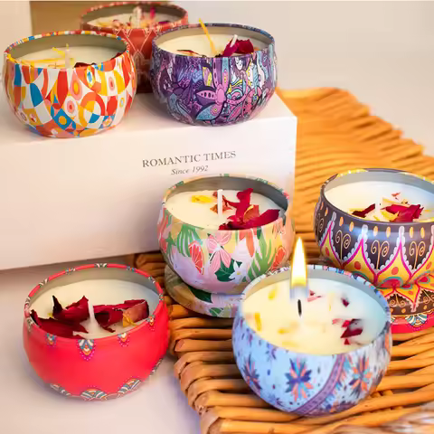 Yunnan fresh flower scented candle, burns to remove peculiar smell for bedroom, kitchen and living r