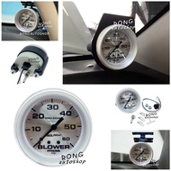 Gauge Boost Gauge 0-60 PSI หน้าเงิน สำหรับบูสเตอร์ ไม่มีน้ำมัน คุณภาพสูง มีรับประกัน