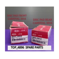 KIA CARNIVAL YP 2016 DISC PAD FRONT/DSIC PAD RR 58101-A9A20/58302-A9A10
