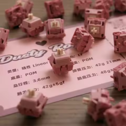 Dusty Rose Switch 5PIN HIFI Linear Switch Hot Swap Manual Lubrication Custom Office Gaming Mechanica