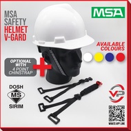 MSA V-GARD CAP SAFETY HELMET |HDPE|4 POINT FAS-TRAC RATCHET SUSPENSION WITH CHINSTRAP|TOPI KESELAMAT