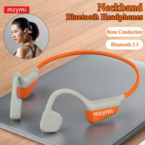 mzymi Neckband I18PRO Bluetooth5.3 Headphones Bone Conduction Sport Earbuds HiFi Sound TWS Earphones