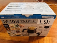 IH電磁爐/煤氣爐適用 1.9L 10合一多用途鍋，連不鏽鋼蒸架，不鏽鋼隔水／油及蓋