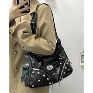 y2k Bag Design Sense Versatile American Retro ins Style Crossbody Female Side Backpack Niche Motorcy