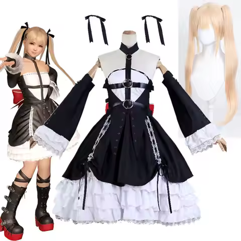 Dead or Alive Marie Rose Cosplay Costume Lolita Dresses Gothic Women's Maid Outfits Carnival Hallowe
